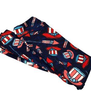 Lularoe Tween Patriotic Leggings Stars & Stripes Hat Drum Print Comfort Stretch